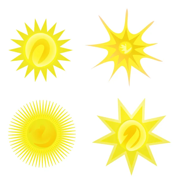 Sun illustration set — Stock Vector