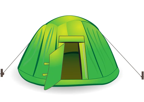 Cartone animato tenda verde — Vettoriale Stock