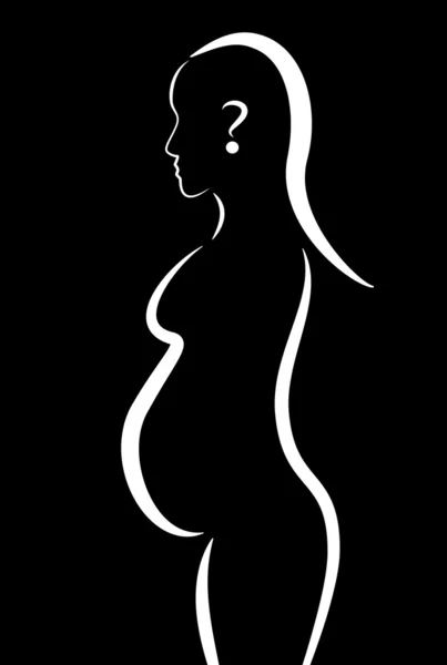 一个怀孕的女人的影子 — 图库矢量图片