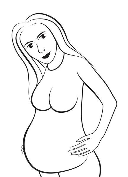 Беременная женщина, стилизованный символ — стоковый вектор