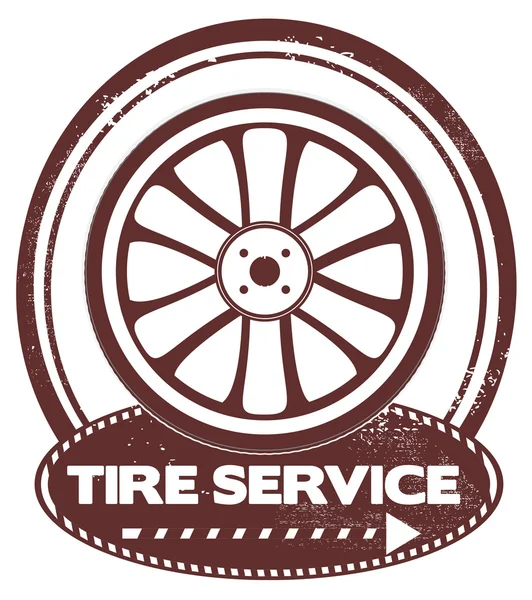 Grunge servicio de neumáticos emblema o sello — Vector de stock