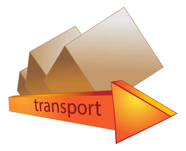 Arrow labeled transport — Stock Vector