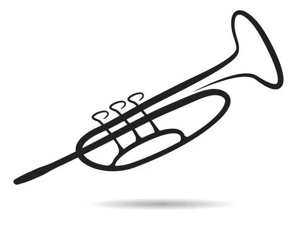Trompette sur blanc — Image vectorielle