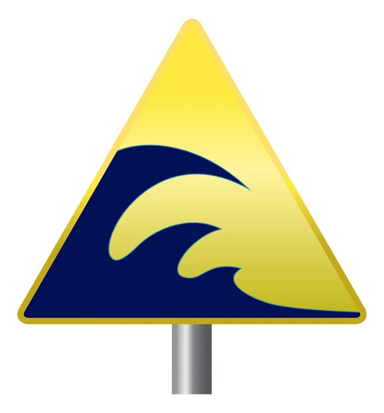Panneau d'avertissement tsunami — Image vectorielle