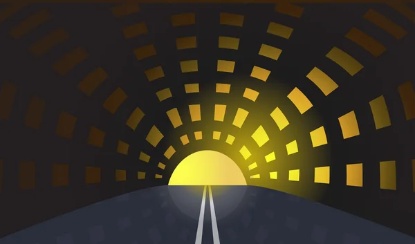 Weg en tunnel conceptuele achtergrond — Stockvector