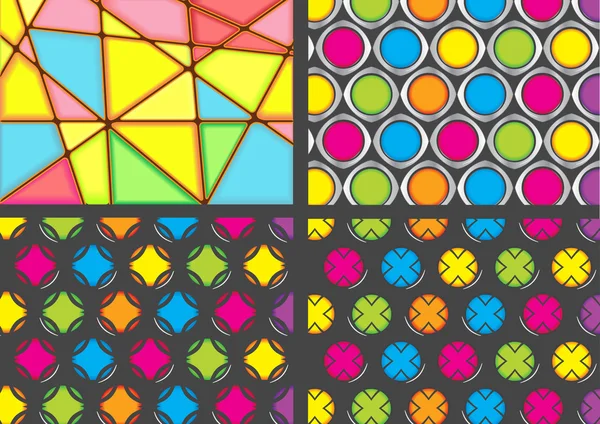 Conjunto de patrones coloridos abstractos — Vector de stock