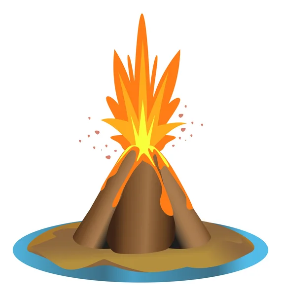 Vektorové vulkanický ostrov — Stockový vektor