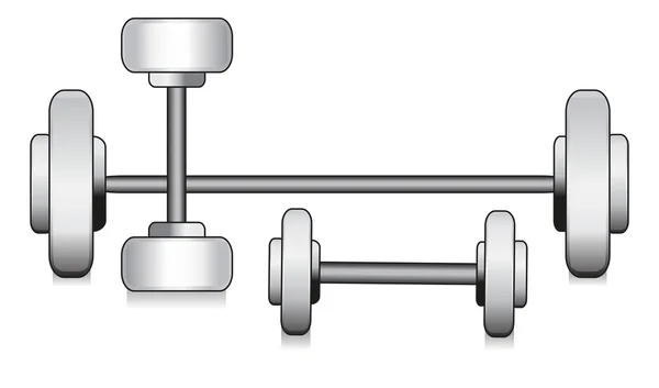 3D-Gewichte auf Hintergrund — Stockvektor