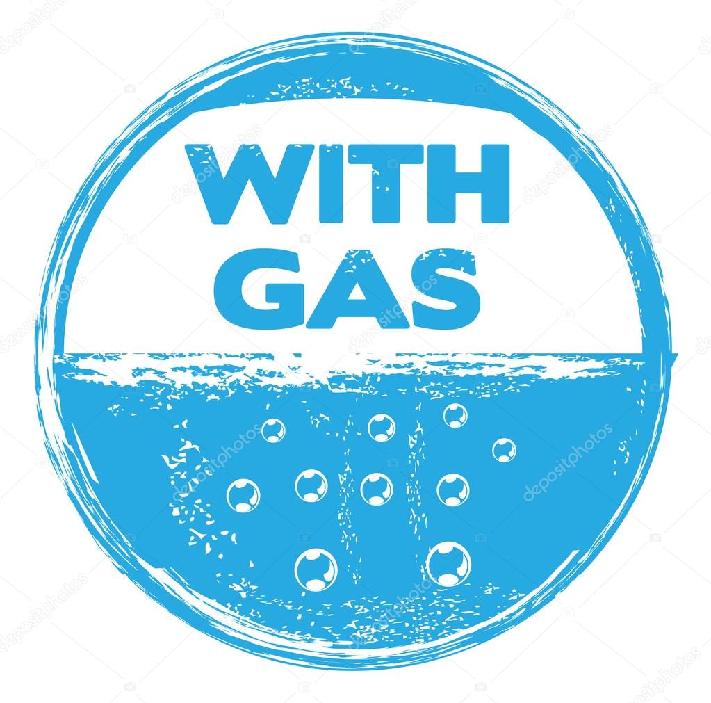 Mineral water with gas stamp