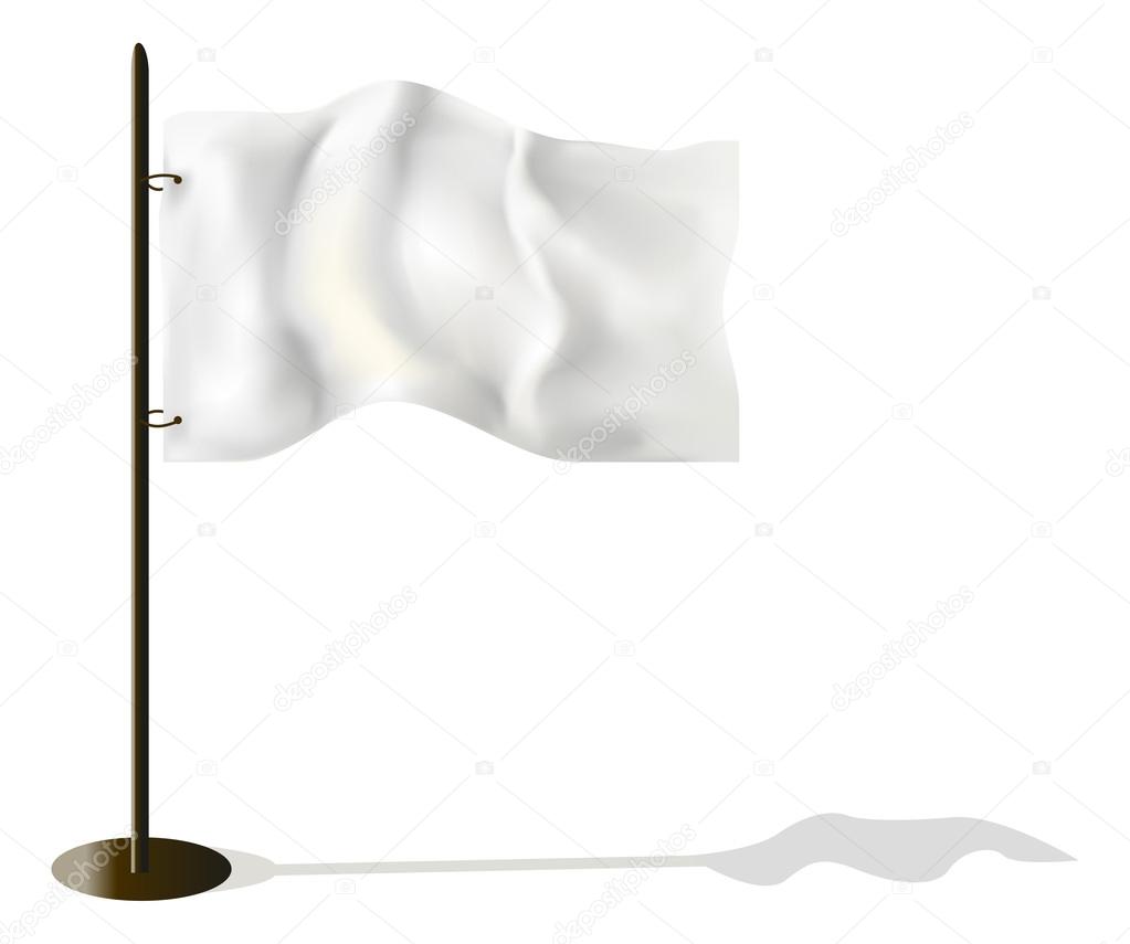 White Flag on Background