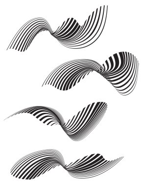 Optical effect mobius wave stripe design clipart