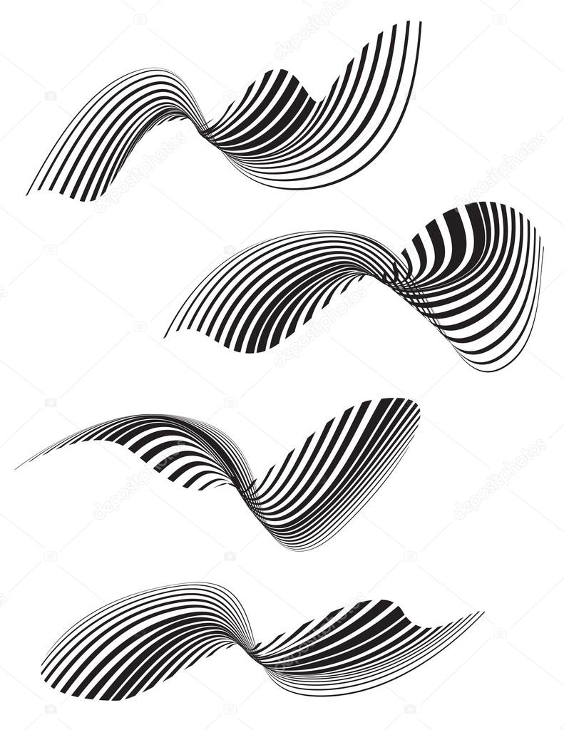 Optical effect mobius wave stripe design