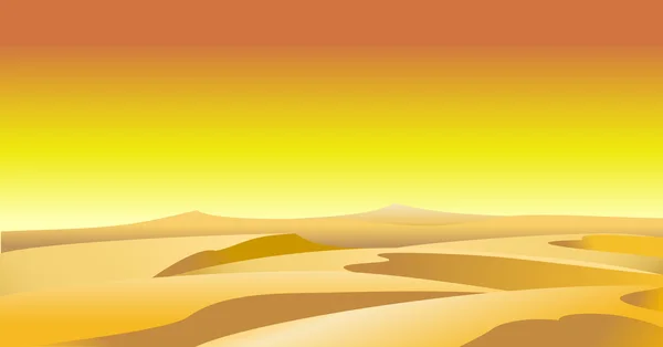 Desierto con dunas — Vector de stock