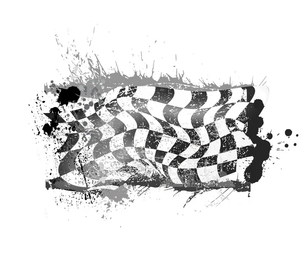 Flagelo de carrera a cuadros Grunge — Vector de stock