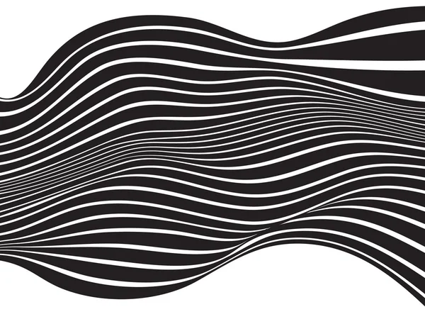 Черно-белая волновая полоса оптического дизайна — стоковый вектор