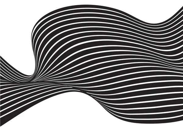 Black and white mobious wave stripe optical design — Stock Vector