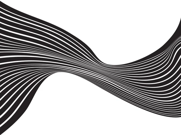 Black and white mobious wave stripe optical design — Stock Vector