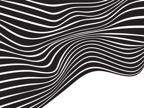 Черно-белая волновая полоса оптического дизайна — стоковый вектор