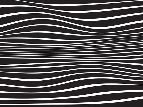 Preto e branco mobious onda stripe design óptico — Vetor de Stock