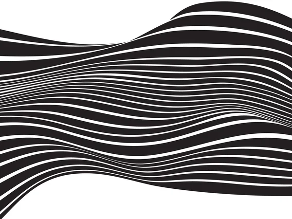 Black and white mobious wave stripe optical design — Stock Vector