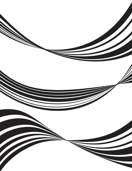 Black and white mobious wave stripe optical design — Stock Vector