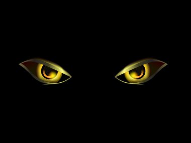 evil eye on black background illustration