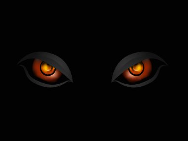 evil eye on black background illustration