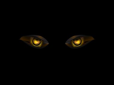 evil eye on black background illustration
