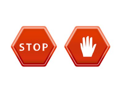 sign of stop and hand sign symbol