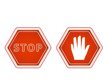 sign of stop and hand sign symbol