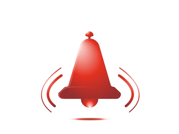 Rojo timbre campana icono ilustración símbolo signo —  Fotos de Stock