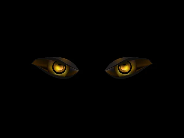 Evil eye on black background illustration — 图库照片