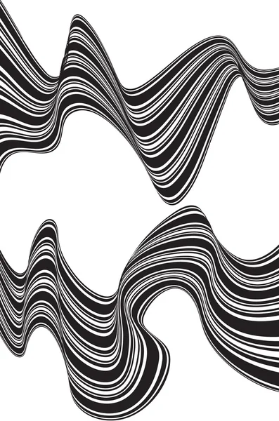 Black and white mobious wave stripe optical design — Stock Photo, Image