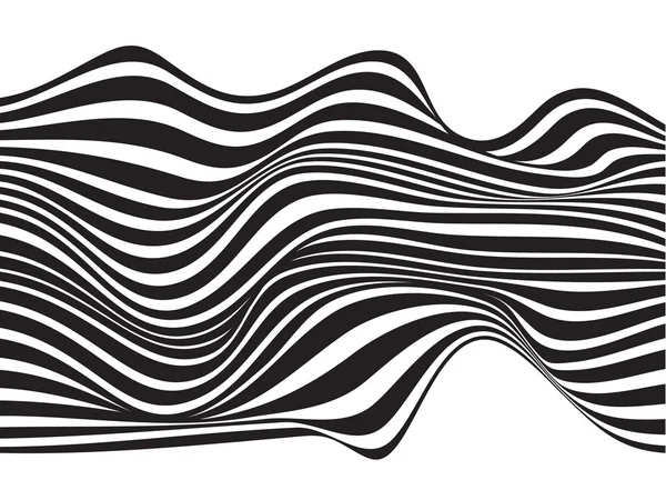 Sztuka optyczna tło fala projektowania czarny i biały — Zdjęcie stockowe