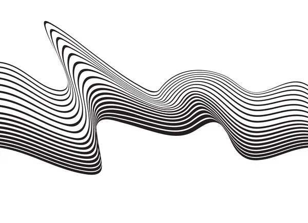 Arte óptica fundo onda design preto e branco — Fotografia de Stock