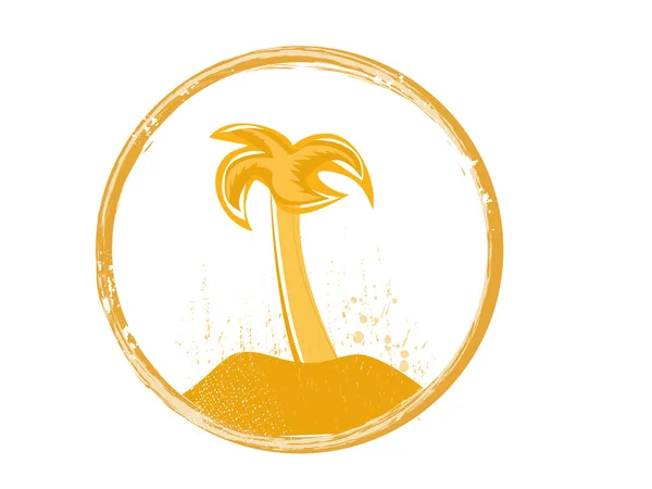 Эмблема гранж-пальмы или рисунок марки — стоковое фото