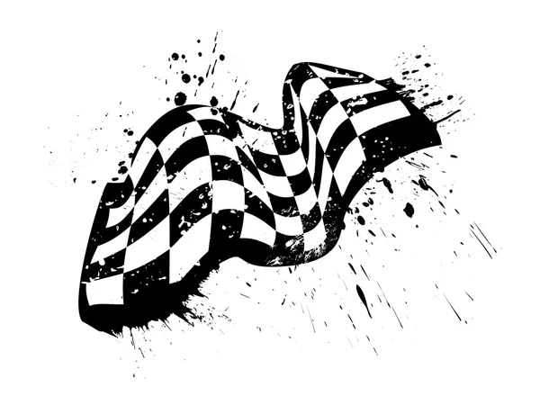 Checkered race flag grunge design — Stockfoto