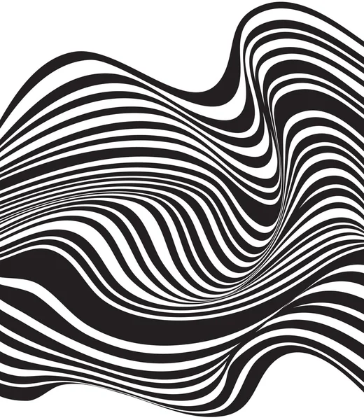 Black and white mobious wave stripe optical design — Stock Photo, Image