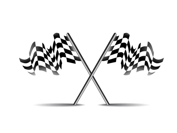 Crossed race flag icon symbol — Stockfoto
