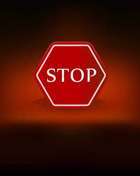 Stop sign fundo escuro preto — Fotografia de Stock