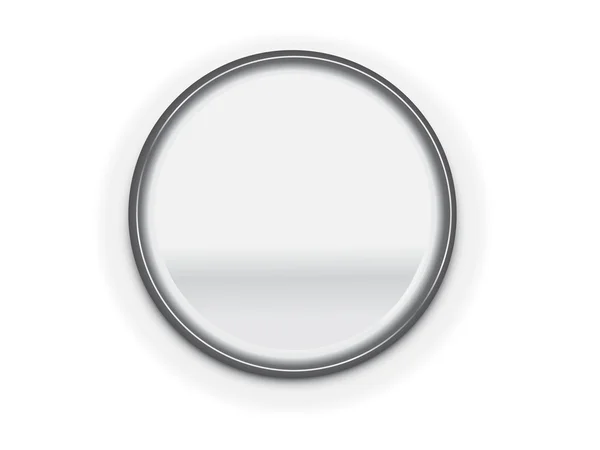 Metal branco botão moldura elemento de design — Fotografia de Stock
