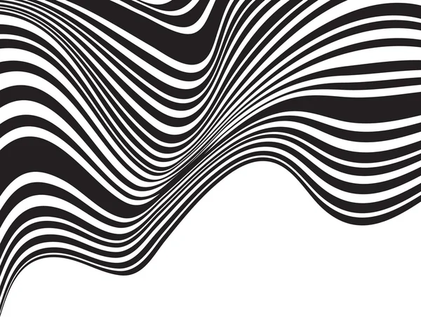 Black and white mobious wave stripe optical design — Stock Photo, Image