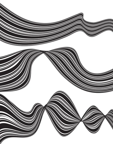 Чорно-біла масова хвильова смуга оптичного дизайну — стокове фото
