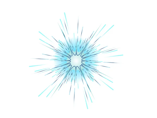 Синий взрыв на белом фоне — стоковое фото