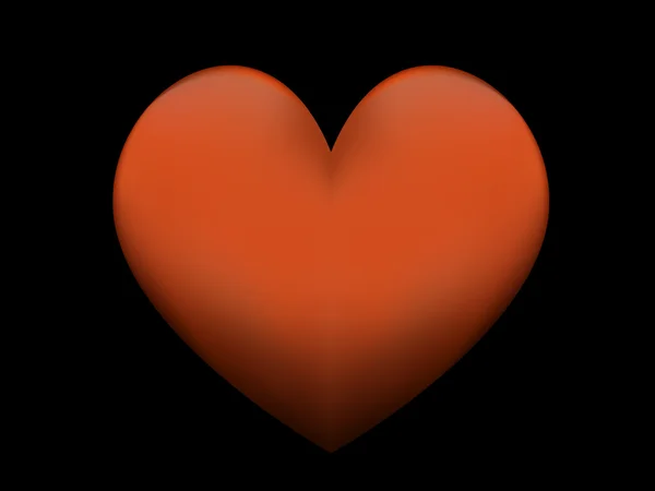 Red heart on black design background — Stock Photo, Image