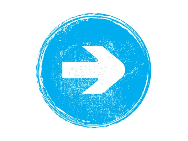 Arrow icon on a circular button element grunge — Stock fotografie