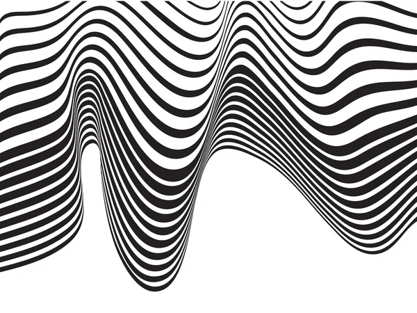 Optical art background wave design black and white — Stock Photo, Image