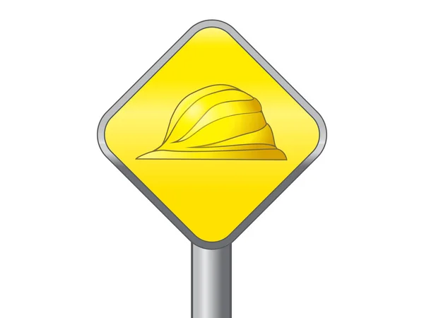 Yellow hard hat safety symbol icon — Stockfoto