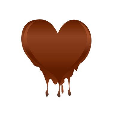 kahverengi çikolata kalp kavramı vektör simgesi tasarım