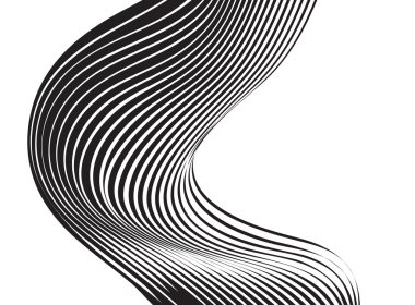 siyah ve beyaz mobious dalga şerit optik tasarım